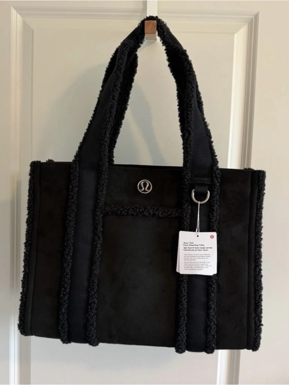 lululemon athletica Black Sherpa-Trim Everyday Tote Bag